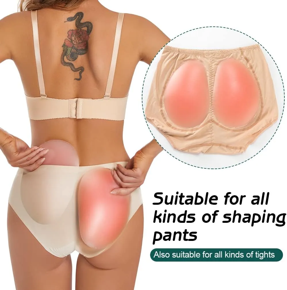 1 Pair Silicone Butt Lift Pads,Women Fake Buttocks Enhancers Inserts Removable Padding for Padded