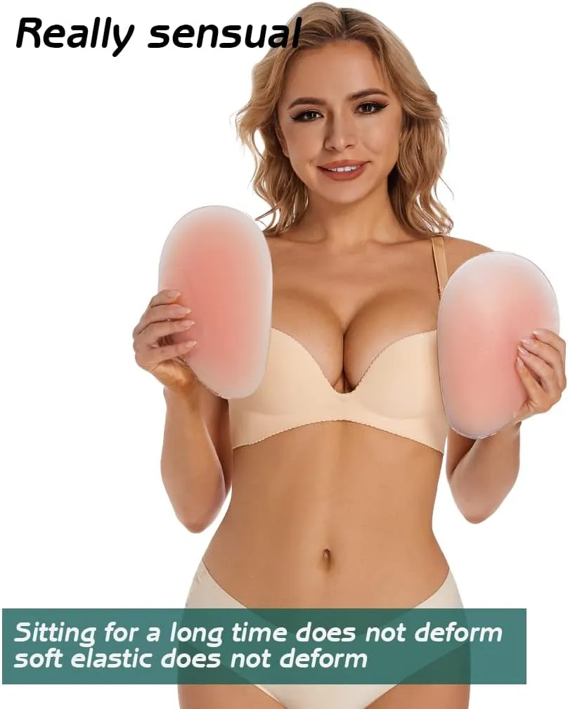 1 Pair Silicone Butt Lift Pads,Women Fake Buttocks Enhancers Inserts Removable Padding for Padded