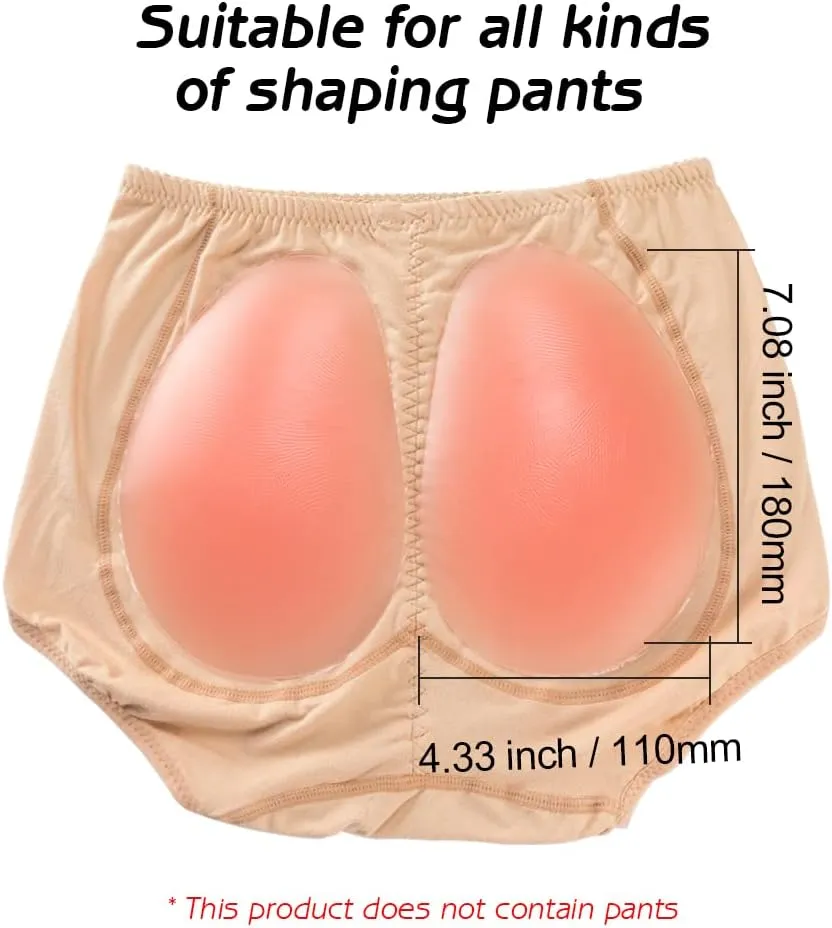 1 Pair Silicone Butt Lift Pads,Women Fake Buttocks Enhancers Inserts Removable Padding for Padded
