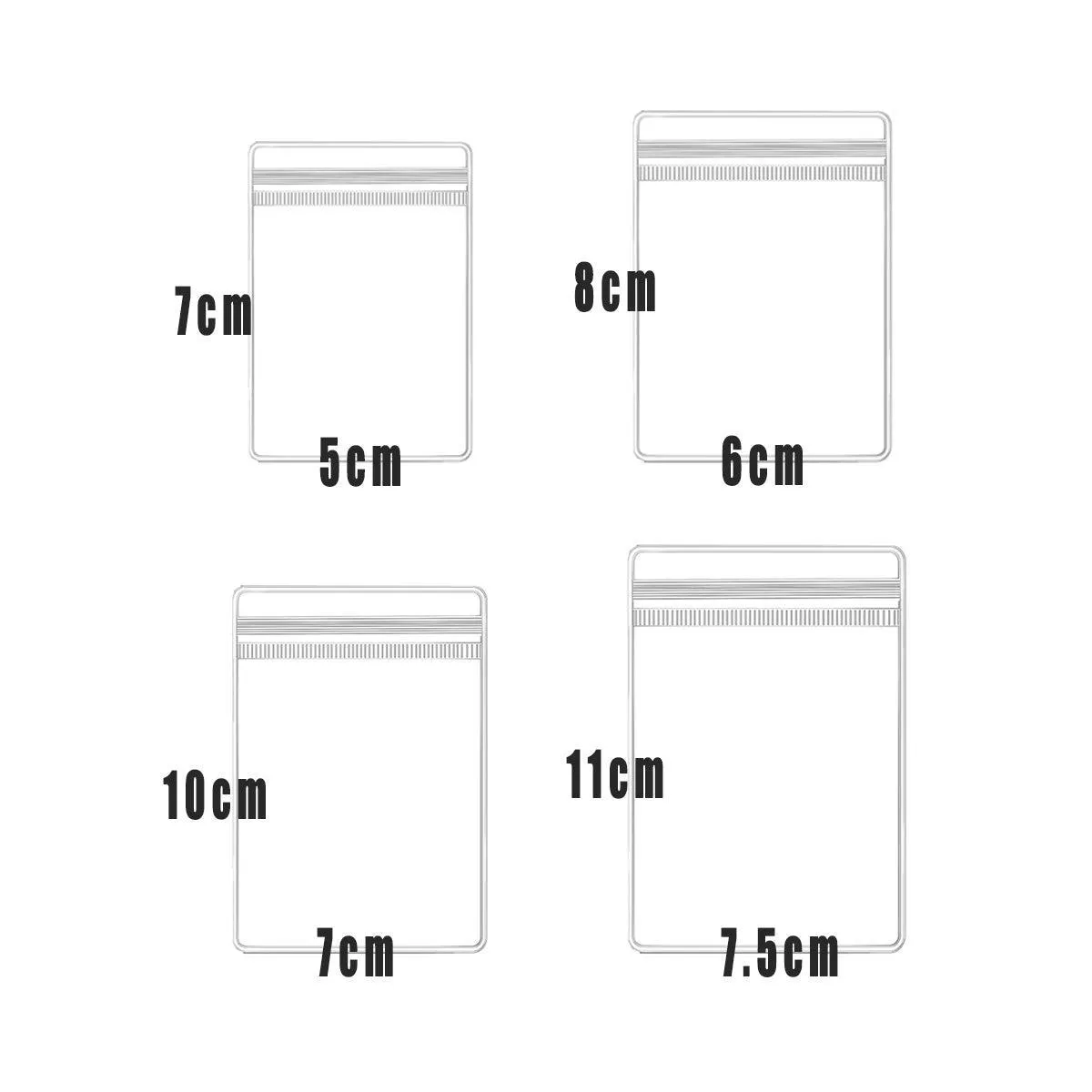 100pcs PVC Self-Sealing Jewelry Bags Anti-Oxidation Storage Dustproof Bags