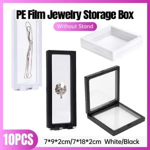 10pcs Transparent PE Film Display Box Jewelry Packaging Storage Box Container