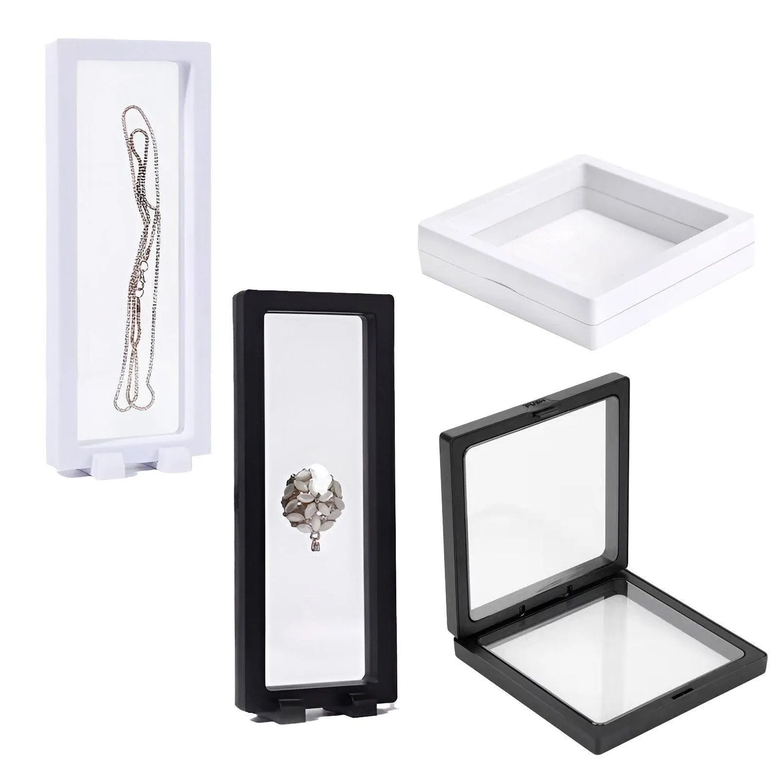 10pcs Transparent PE Film Display Box Jewelry Packaging Storage Box Container
