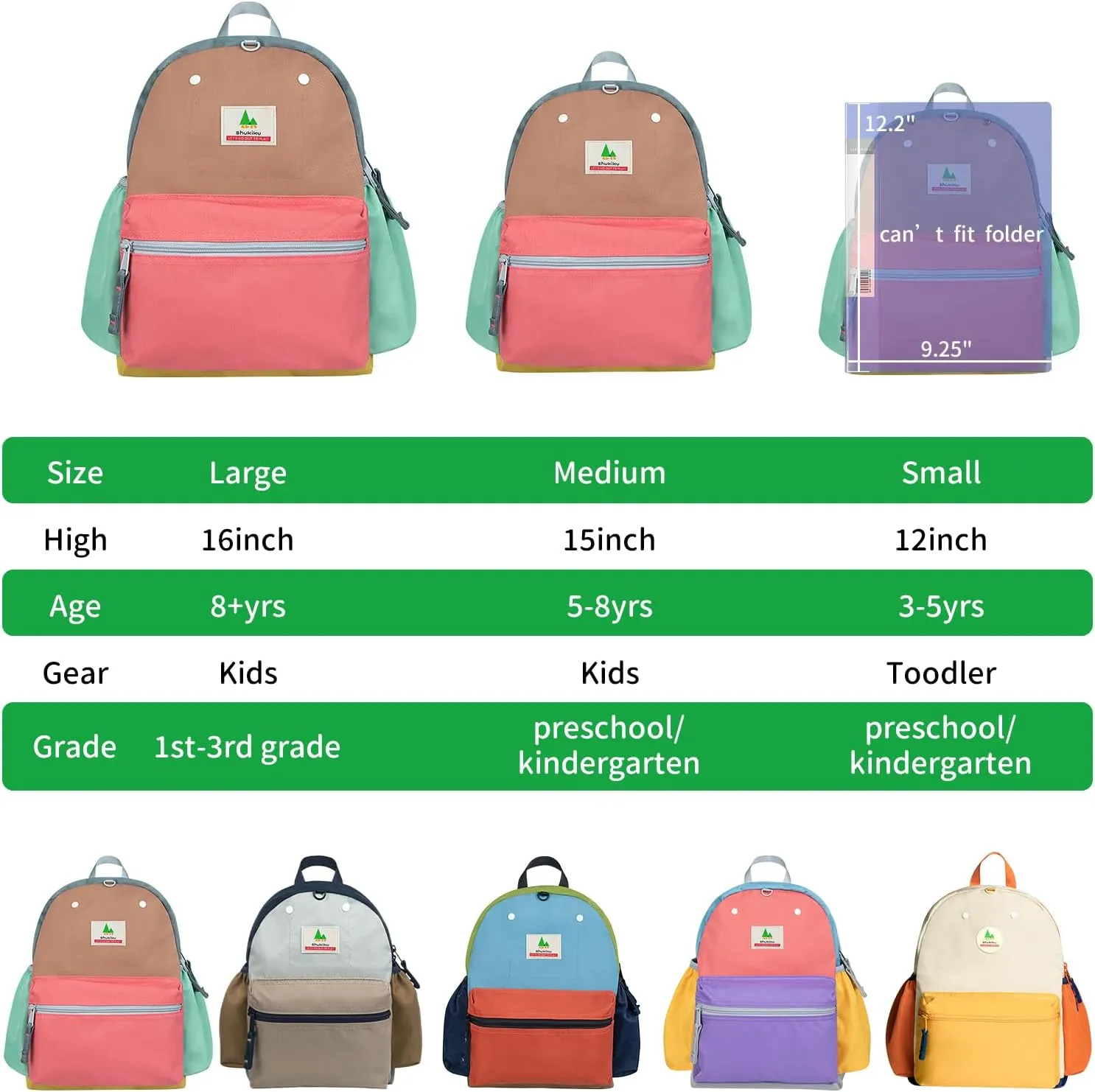 12 Inch Toddler Backpack for School Mini Backpack for Travel, Small Kids Child Backpacks, Preschool Kindergarten Elementary Toddler bag, for Boys Girls 3-5, Small