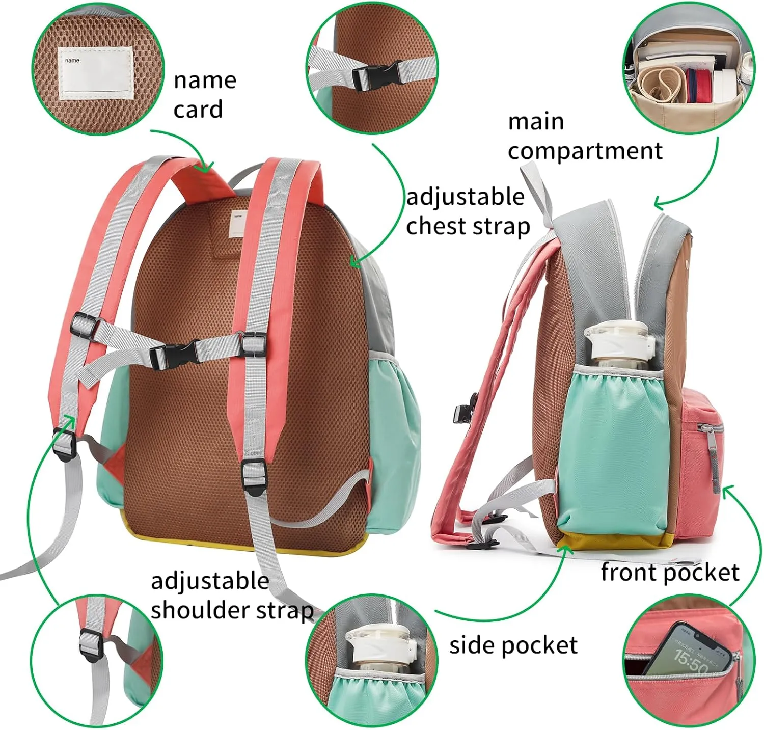 12 Inch Toddler Backpack for School Mini Backpack for Travel, Small Kids Child Backpacks, Preschool Kindergarten Elementary Toddler bag, for Boys Girls 3-5, Small