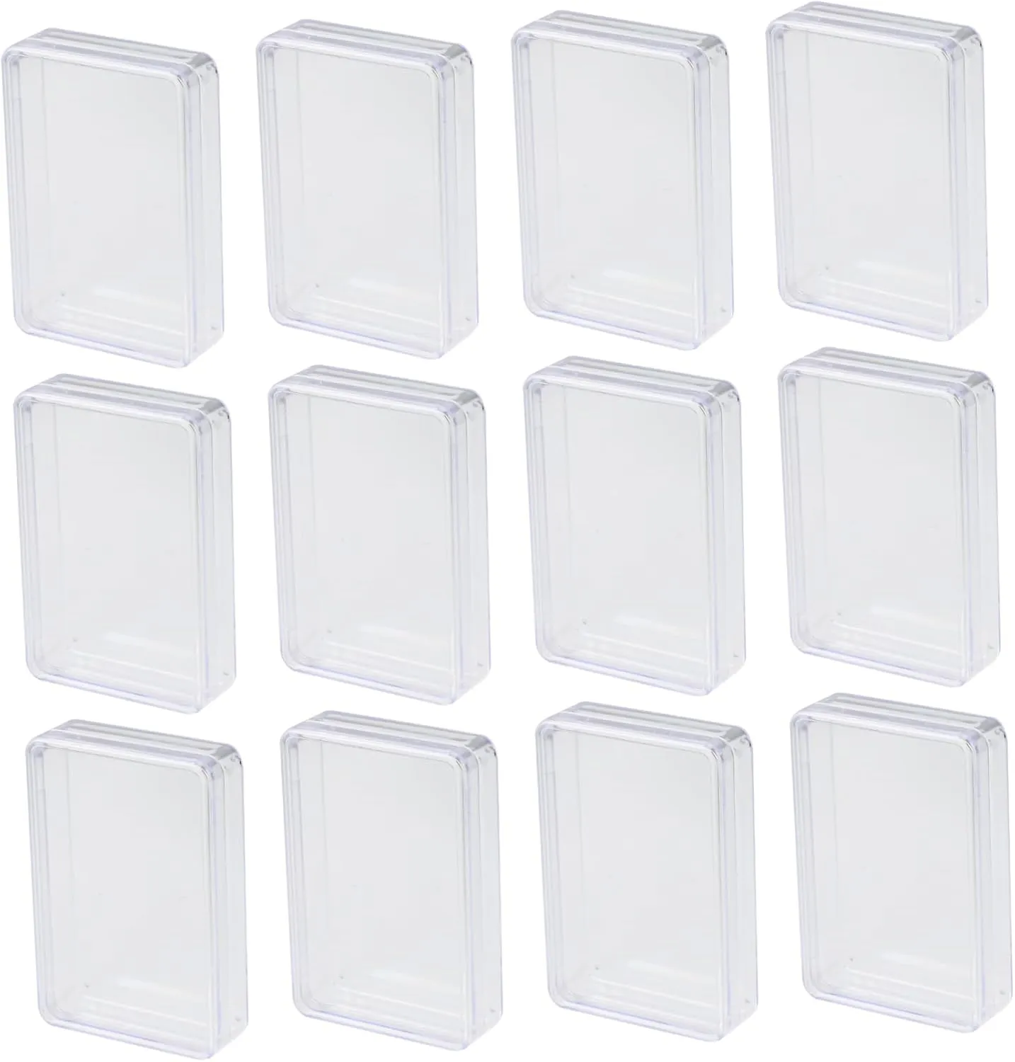 12Pcs Clear Plastic Poker Cards Container Rectangular Storage Boxes for Game Organizing Card Holder Box for Trading Cards and Game Accessories