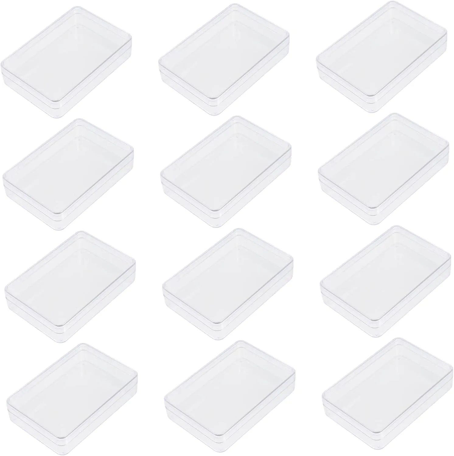 12Pcs Clear Plastic Poker Cards Holder Empty Storage Boxes for Trading Cards Game Scrapbook Supplies Lightweight Design for Easy Carrying