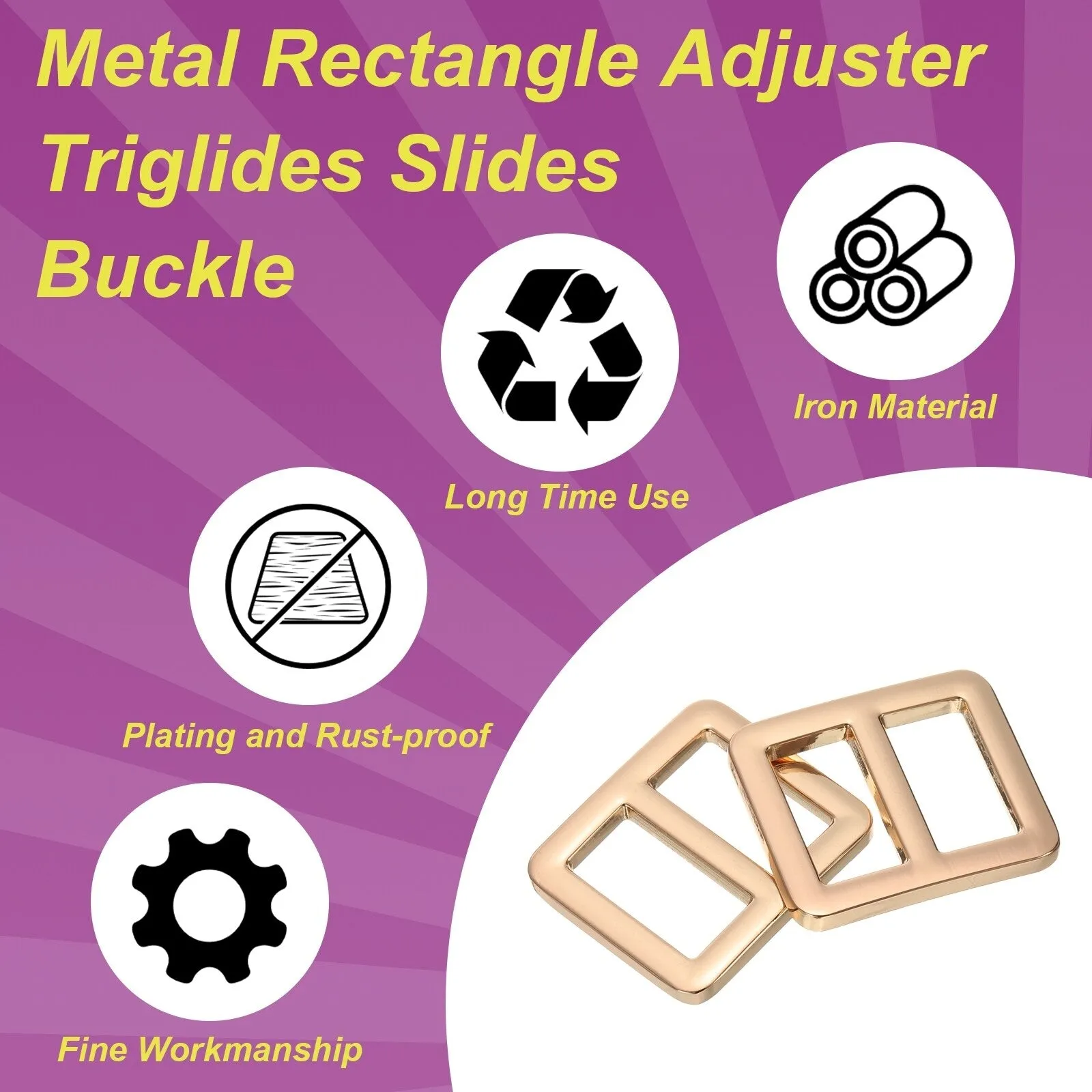 16Pack Slide Buckle Tri-Glide Slides Adjuster Strap Slider