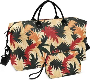 2-Piece Travel Organizer Set - Wave Quilted Expandable Duffel Bag with Detachable Toiletry Pouch, TSA-Compliant Carry-On for Gym/Camping/Airplane, Coconut Pattern (5)
