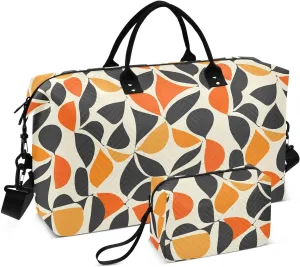 2-Piece Travel Organizer Set - Wave Quilted Expandable Duffel Bag with Detachable Toiletry Pouch, TSA-Compliant Carry-On for Gym/Camping/Airplane, Color Block (3)