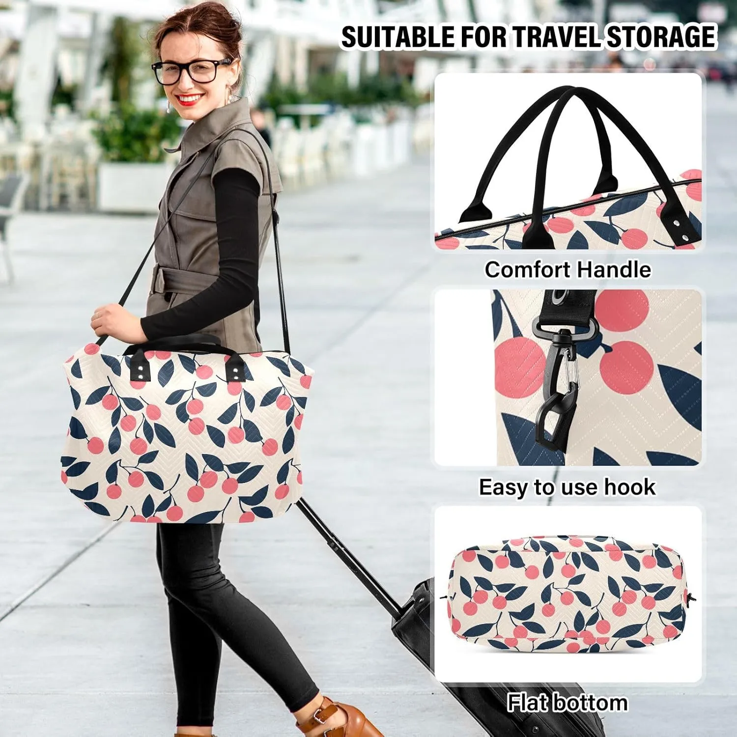 2-Piece Travel Organizer Set - Wave Quilted Expandable Duffel Bag with Detachable Toiletry Pouch, TSA-Compliant Carry-On for Gym/Camping/Airplane, Sweet Juice (12)