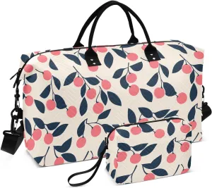 2-Piece Travel Organizer Set - Wave Quilted Expandable Duffel Bag with Detachable Toiletry Pouch, TSA-Compliant Carry-On for Gym/Camping/Airplane, Sweet Juice (12)
