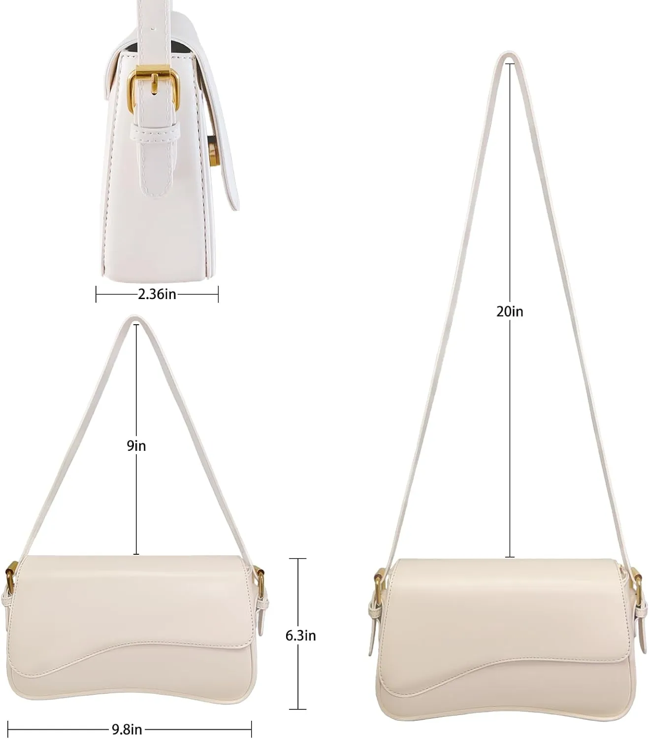 2025 Shoulder Bag for Women PU Leather Shoulder Purse Tote Bag Crossbody Purses for Women Trendy with 2 Removable Straps