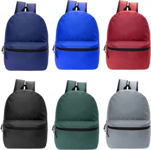 24-Pack 17" Backpacks for Kids - Bookbags in Bulk for Elementary, Middle, and High School Students, 6 Assorted Colors
