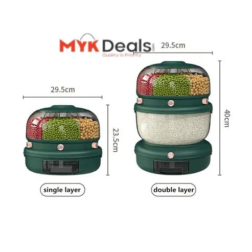 360°Rotating Storage Separate Sealed Cereal Container