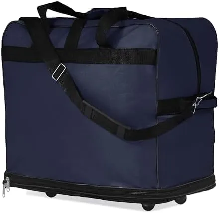 36"" Duffle Bag Expandable Rolling Lightweight Wheeled Spinner Suitcase Luggage (Pack of 2) for Travel and Storage (Navy Blue)