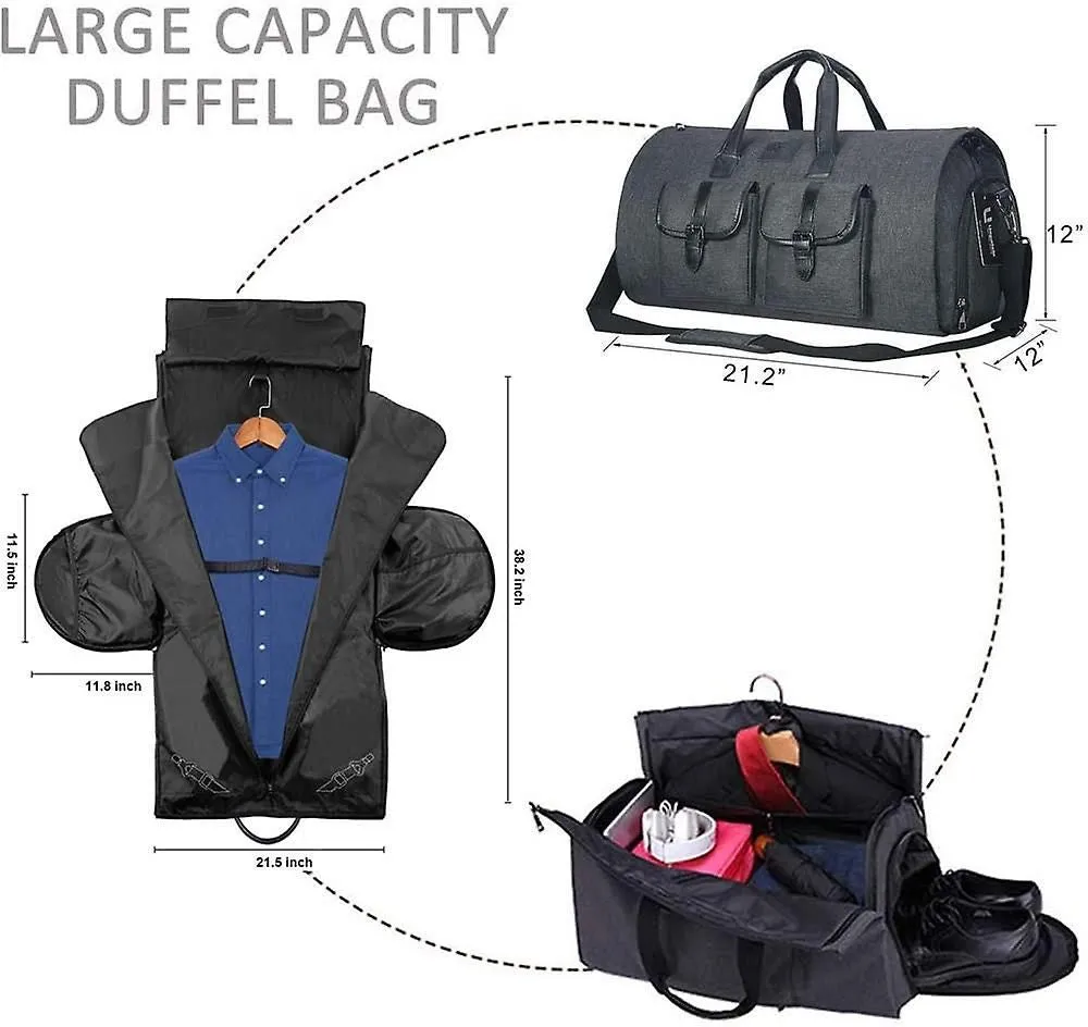 45" Suit Carrier Bag - Convertible Garment Bag With Shoulder Strap Handles Multi