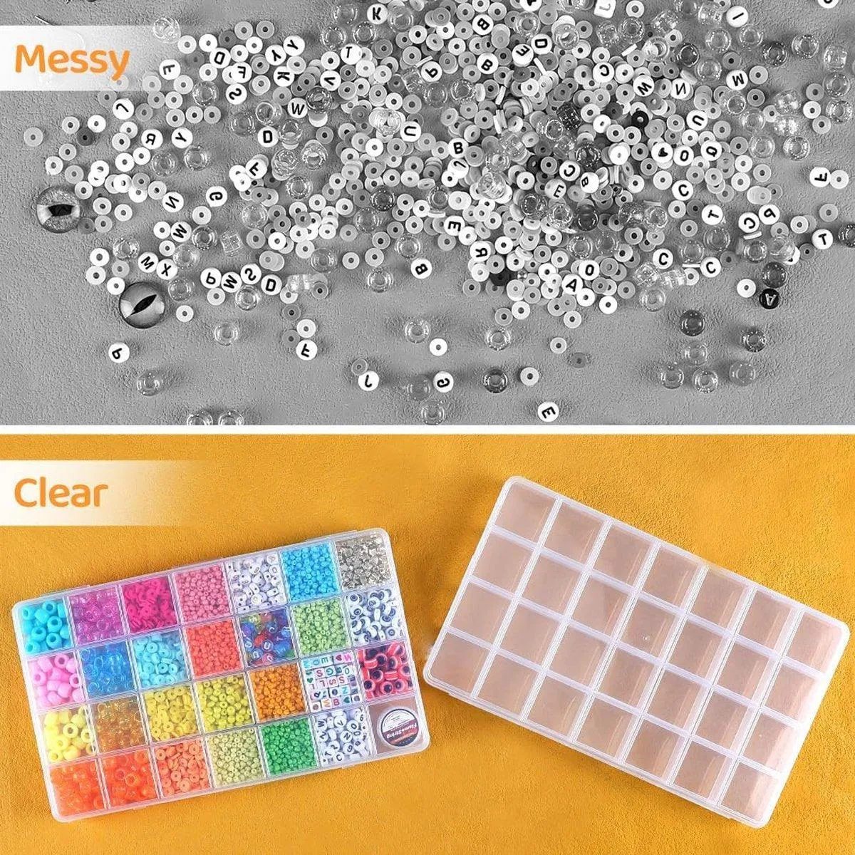 5Pcs Clear Plastic Storage Box Jewellery DIY Organiser for Small Parts Crafts