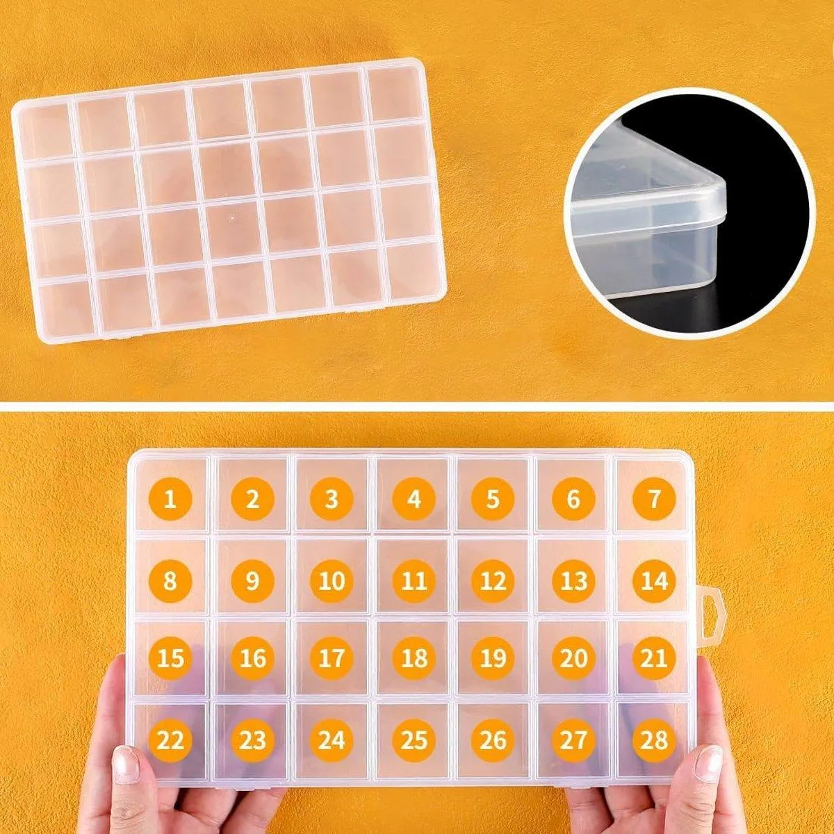 5Pcs Clear Plastic Storage Box Jewellery DIY Organiser for Small Parts Crafts