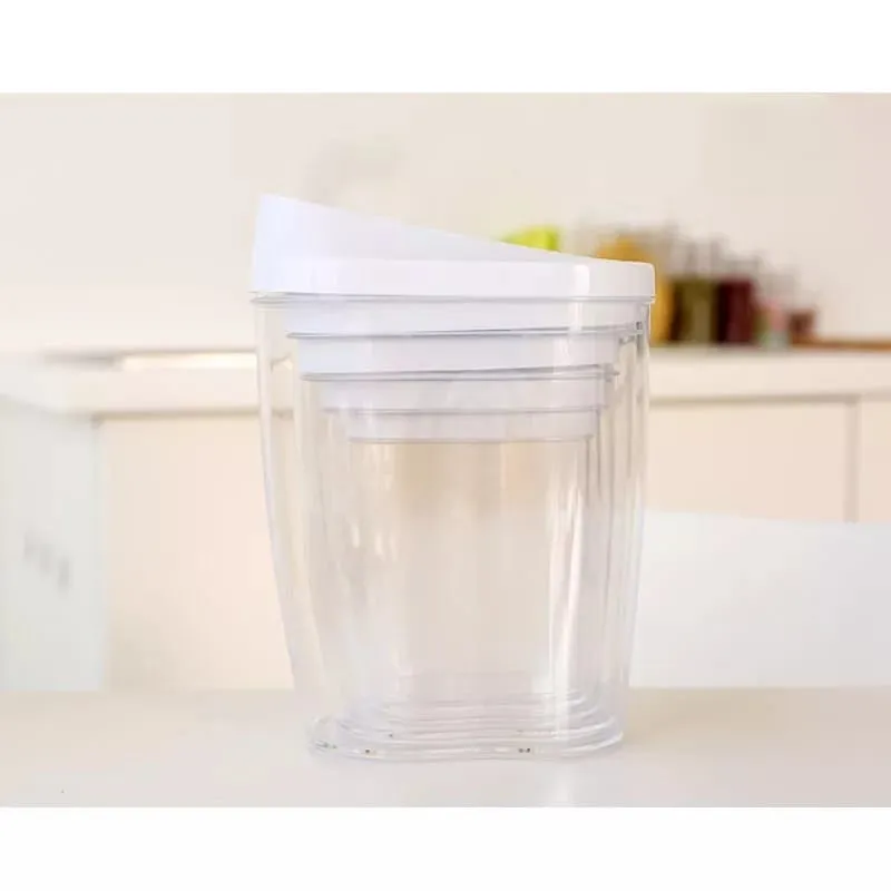 5Pcs Set Plastic Kitchen Sealed Jar Cereal Dispenser With Lid