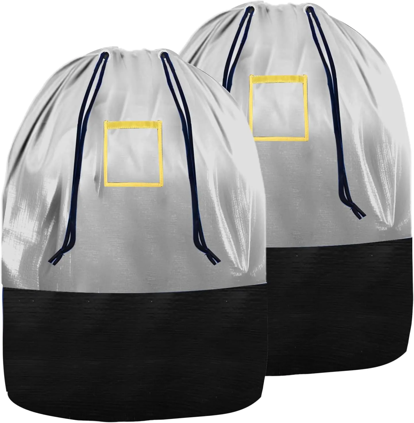 66 Gallon Extra Large Moving Storage Bags Heavy Duty with Draw String Design Perfect for Household Travel Warehouse - 2 PACK (Grey)