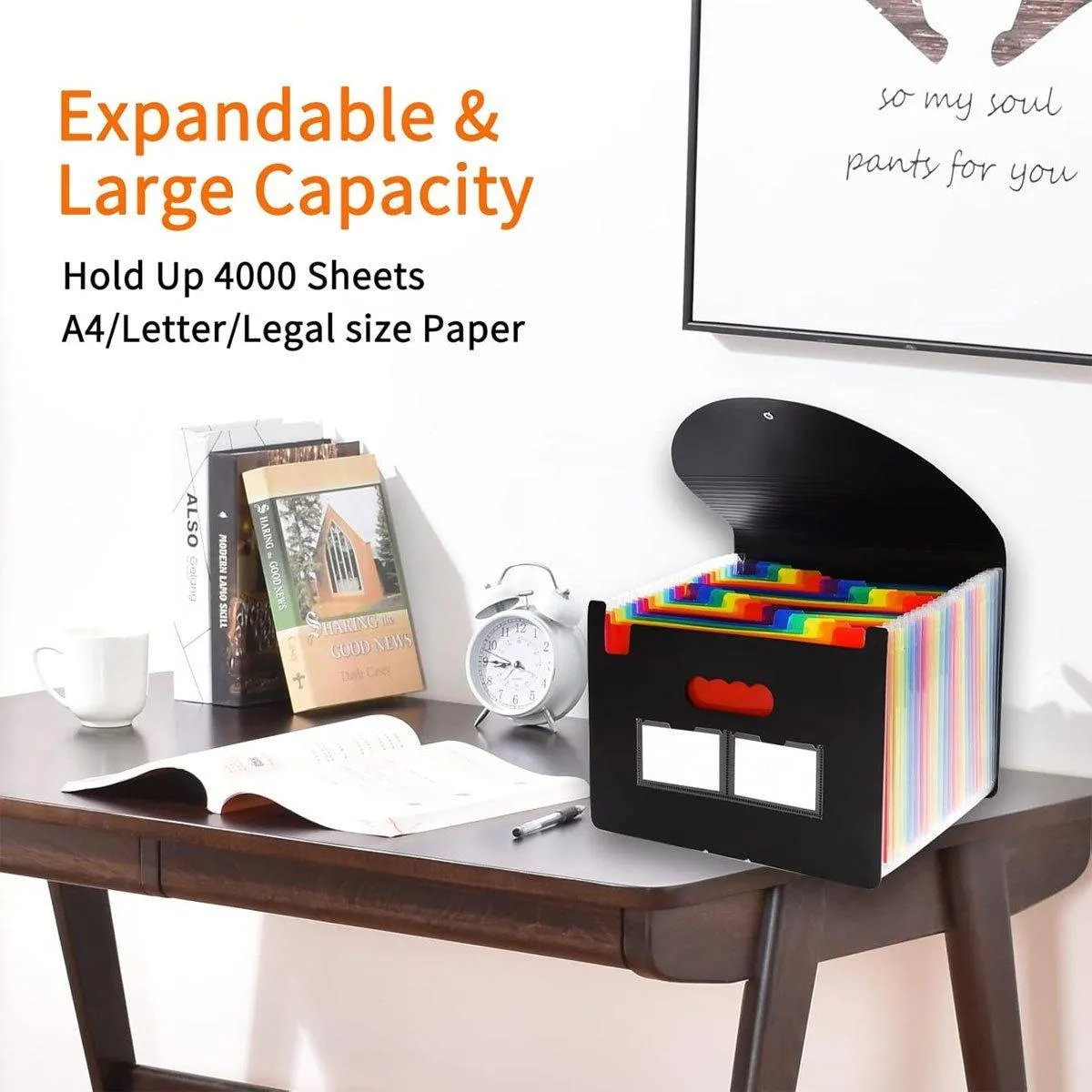 A4 Document Organiser 25 Compartments Multilayer Folder Office File Storage