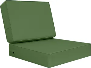 AAAAAcessories Outdoor Deep Seat Cushions, Foam Pillow, Waterproof, Fade-Resistant Patio Furniture Replacement Cushions, 24" x 24" x 5", Dark Moss Green