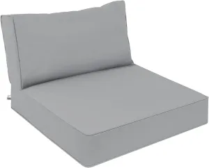 AAAAAcessories Outdoor Deep Seat Cushions, Waterproof, Fade-Resistant Patio Furniture Replacement Cushions, 24" x 24" x 5"   24" x 13.5", Gray
