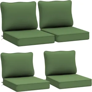 AAAAAcessories Outdoor Deep Seat Cushions, Waterproof, Fade-Resistant Patio Furniture Replacement Cushions, 24" x 24" x 5", Set of 4, Dark Moss Green