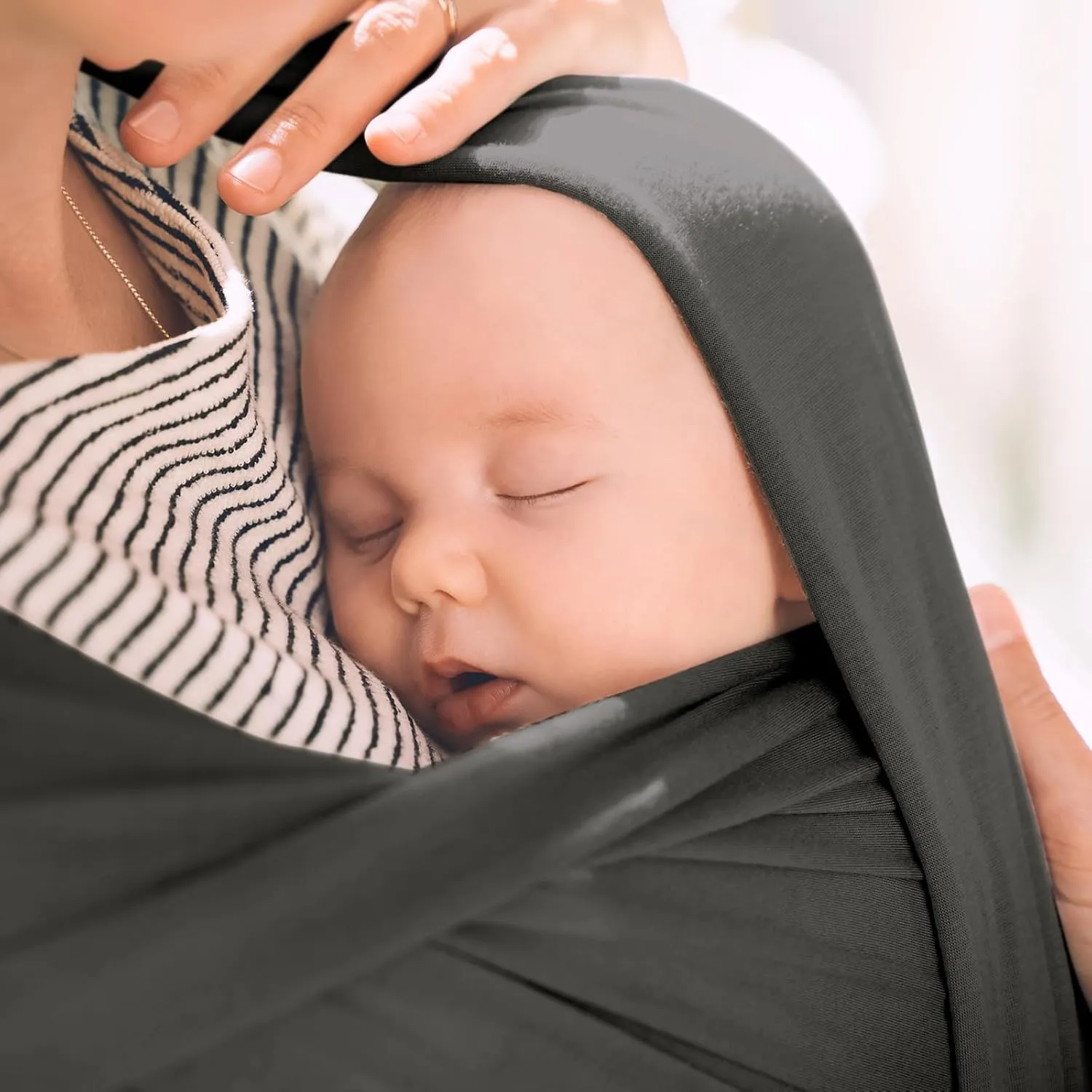 Acrabros Baby Wrap Carrier,Hands Free Baby Carrier Sling,Lightweight,Breathable,Softness,Perfect for Newborn Infants and Babies Shower Gift, Baby Blue
