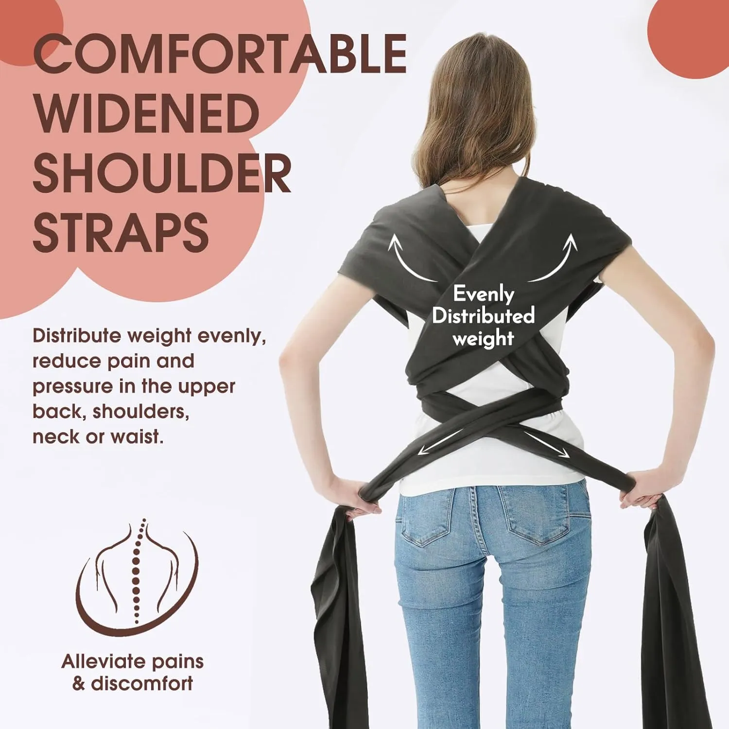 Acrabros Baby Wrap Carrier,Hands Free Baby Carrier Sling,Lightweight,Breathable,Softness,Perfect for Newborn Infants and Babies Shower Gift, Baby Blue