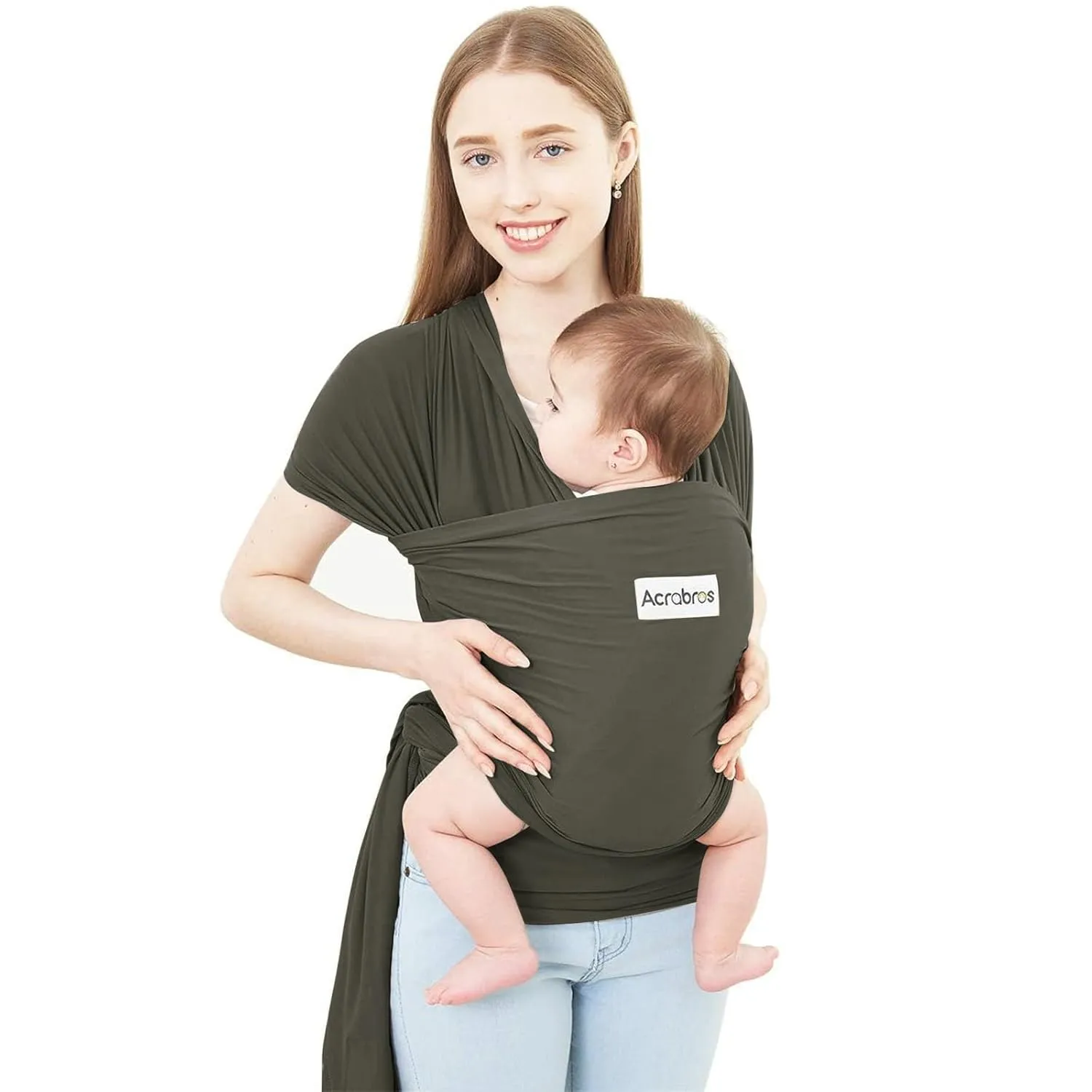 Acrabros Baby Wrap Carrier,Hands Free Baby Carrier Sling,Lightweight,Breathable,Softness,Perfect for Newborn Infants and Babies Shower Gift, Baby Blue