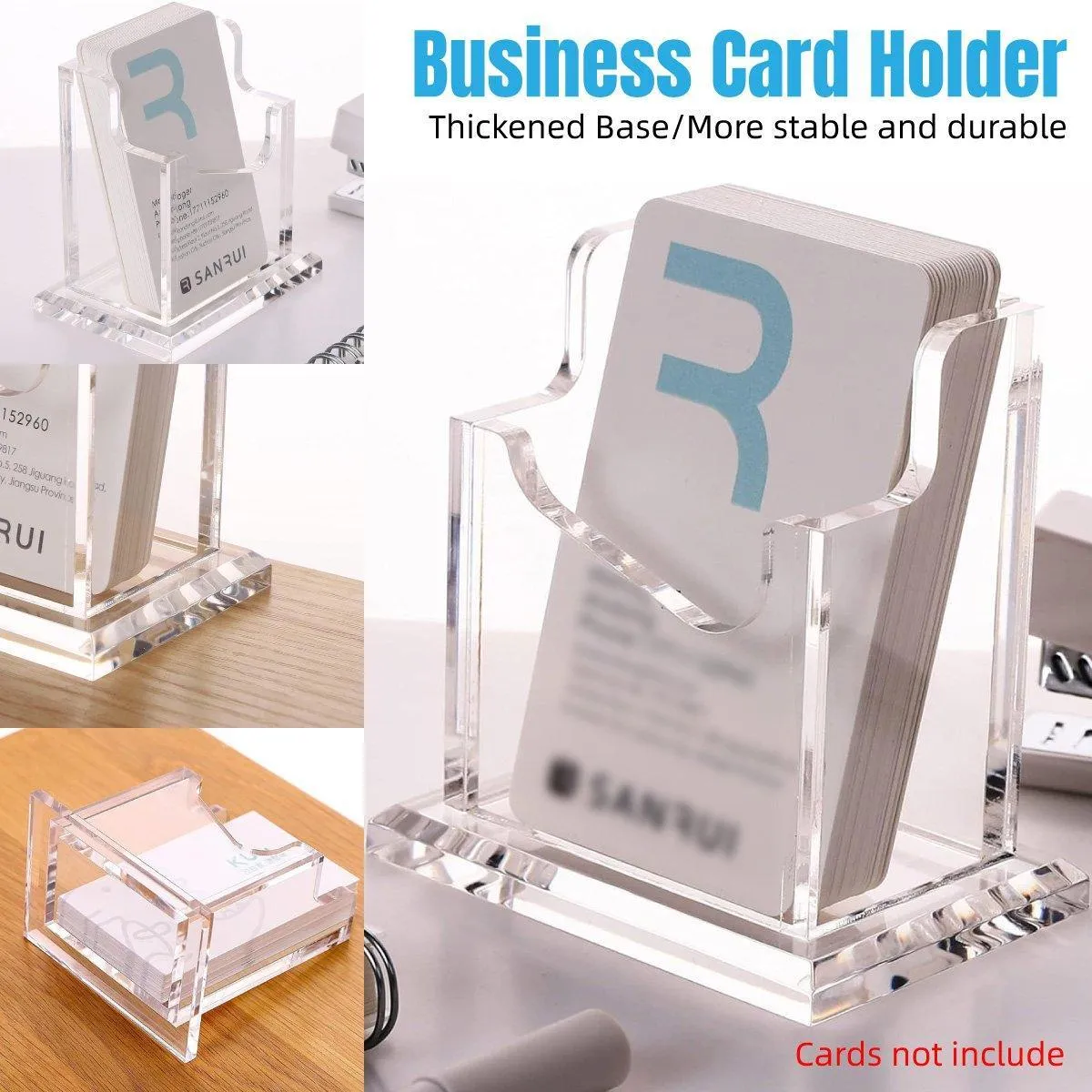 Acrylic Business Card Holder Organizer Desktop Business Card Storage Display Box