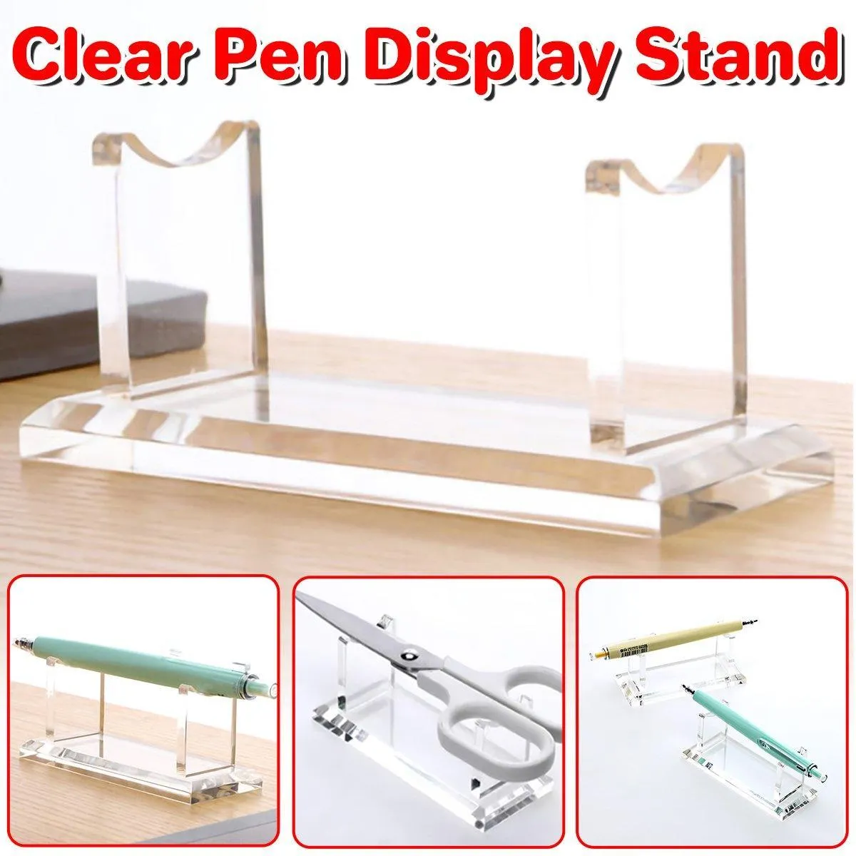 Acrylic Single Pen Display Rack Pencil Makeup Brush Transparent Pen Holder Stand