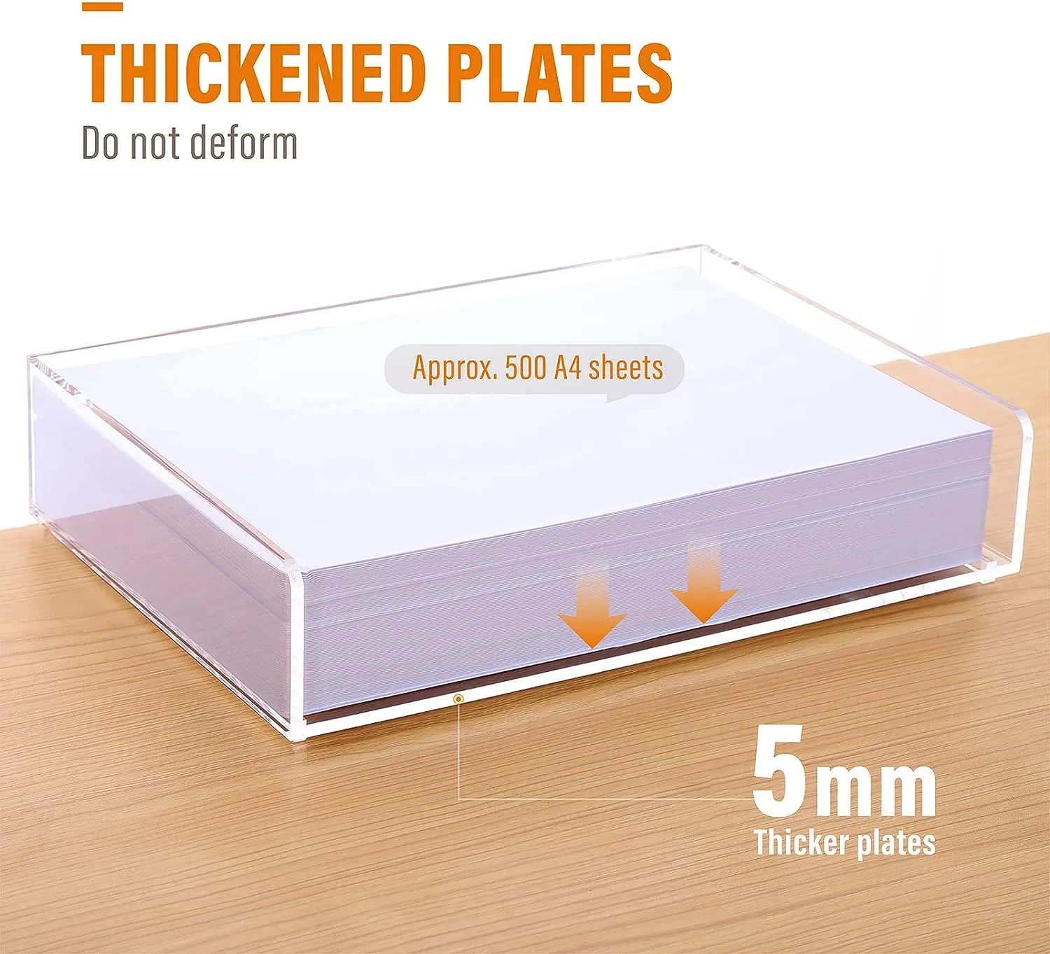 Acrylic Stackable Letter Tray Clear Paper Tray Desk Organizer 4-Tier Desk File Organizer Paper Sorter Holder Document Shelf Tray for Letter/A4