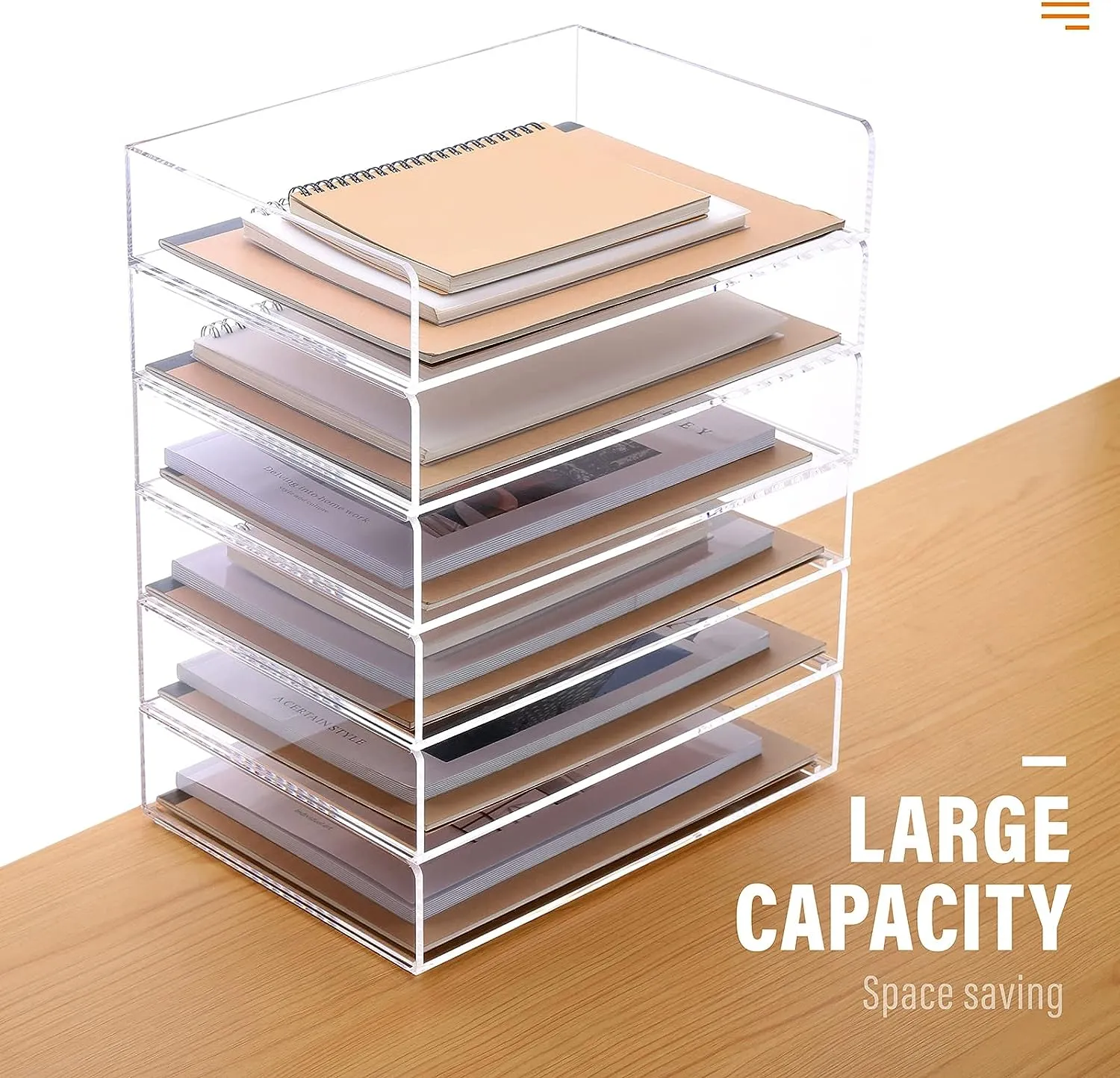Acrylic Stackable Letter Tray Clear Paper Tray Desk Organizer 4-Tier Desk File Organizer Paper Sorter Holder Document Shelf Tray for Letter/A4