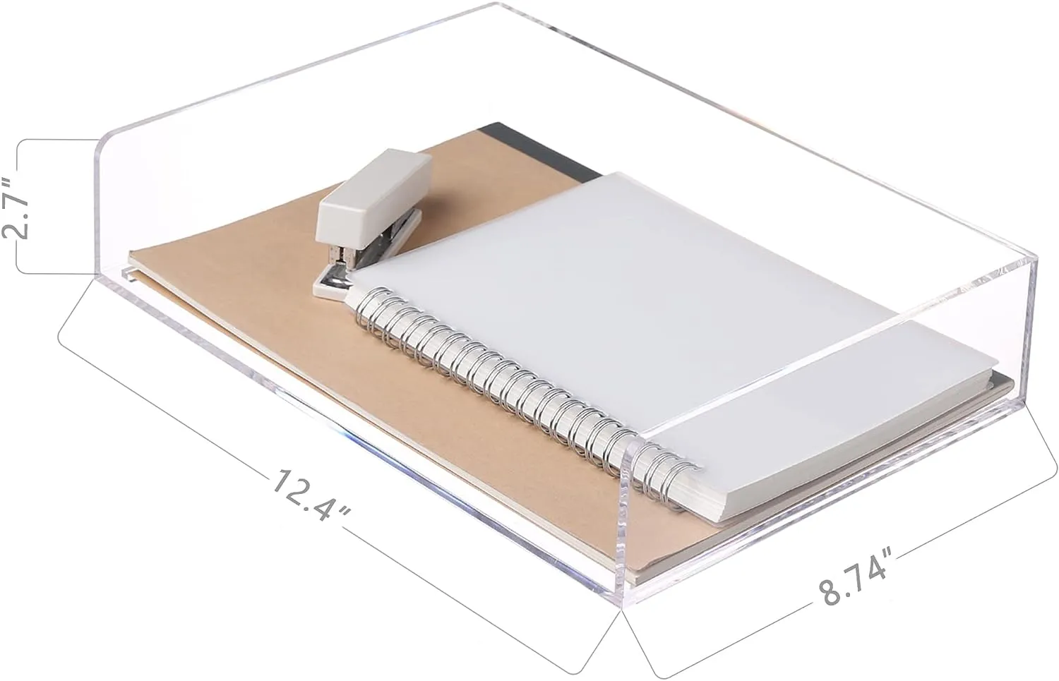Acrylic Stackable Letter Tray Clear Paper Tray Desk Organizer 4-Tier Desk File Organizer Paper Sorter Holder Document Shelf Tray for Letter/A4