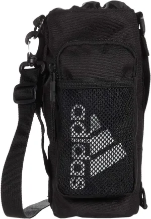 adidas Hydration Crossbody Water Bottle Sling Bag, Black/White, One Size
