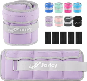 Adjustable Ankle Weights for Women Men Kids 1/2/3/4/5/6/8/10/12/20 LBS 1 Pair Wrist Leg Arm Weights with Removable Weight Strength Training Weight for Walking Running Fitness Physical Therapy