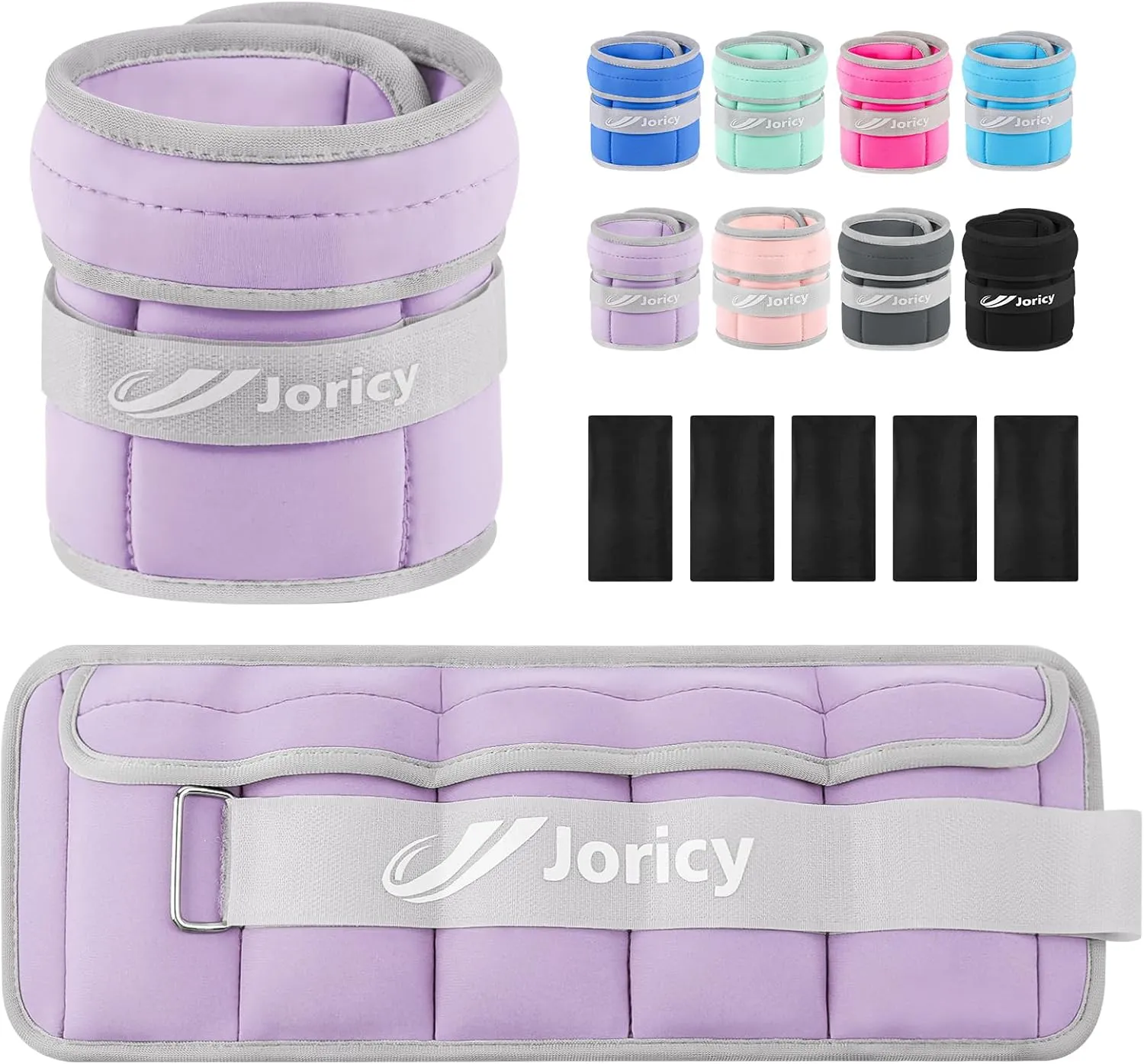 Adjustable Ankle Weights for Women Men Kids 1/2/3/4/5/6/8/10/12/20 LBS 1 Pair Wrist Leg Arm Weights with Removable Weight Strength Training Weight for Walking Running Fitness Physical Therapy