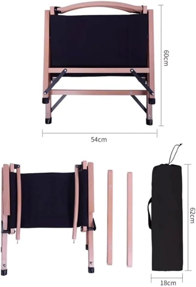 Adjustable Camping Chair with Armrests,Reclining Wood Beach Outdoor Patio Lounge for Adults,Folding Lawn Outdoor,Camping(Black) (Cream One Size)