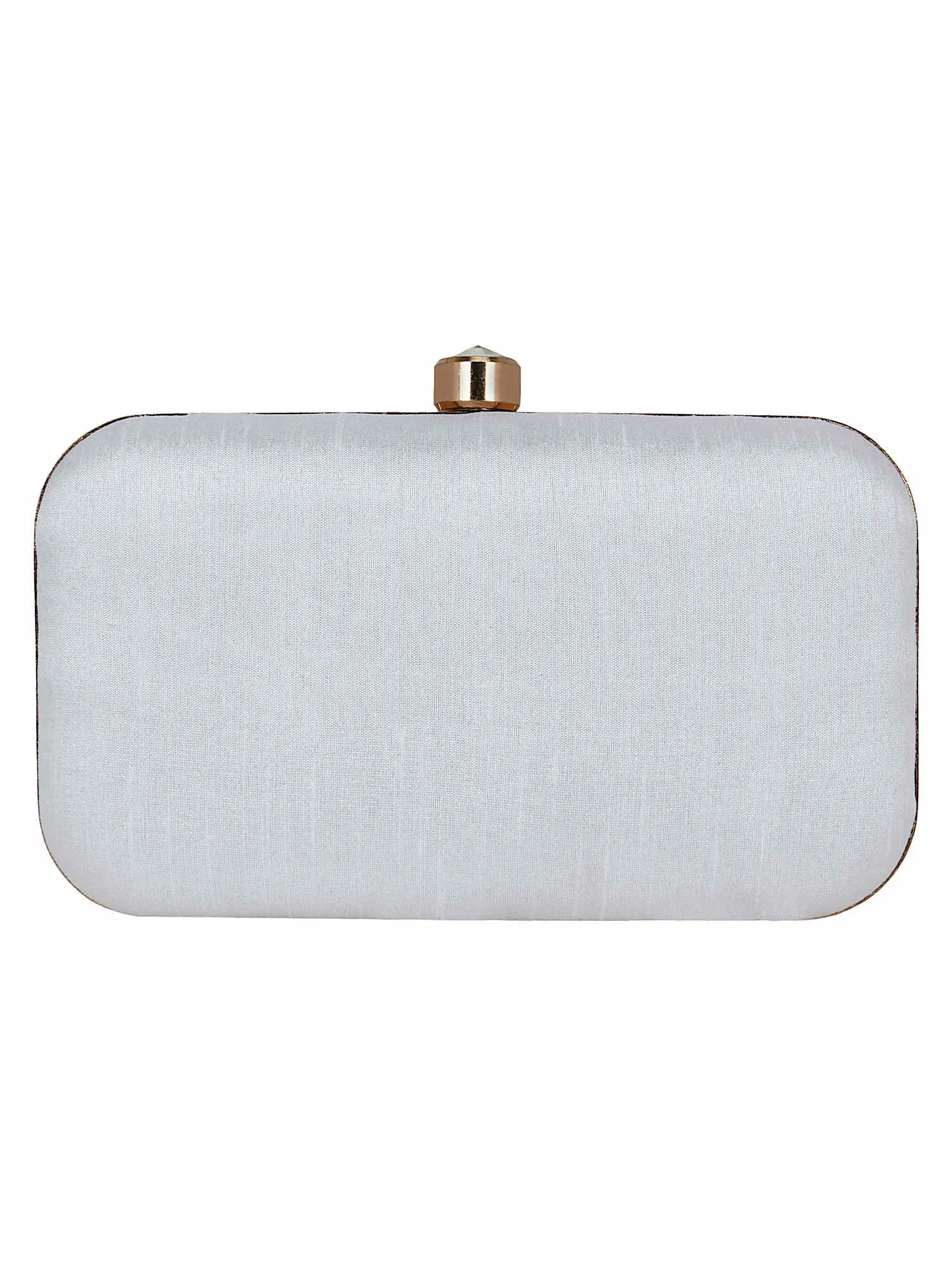 Adorn Faux Silk Embellished Clutch