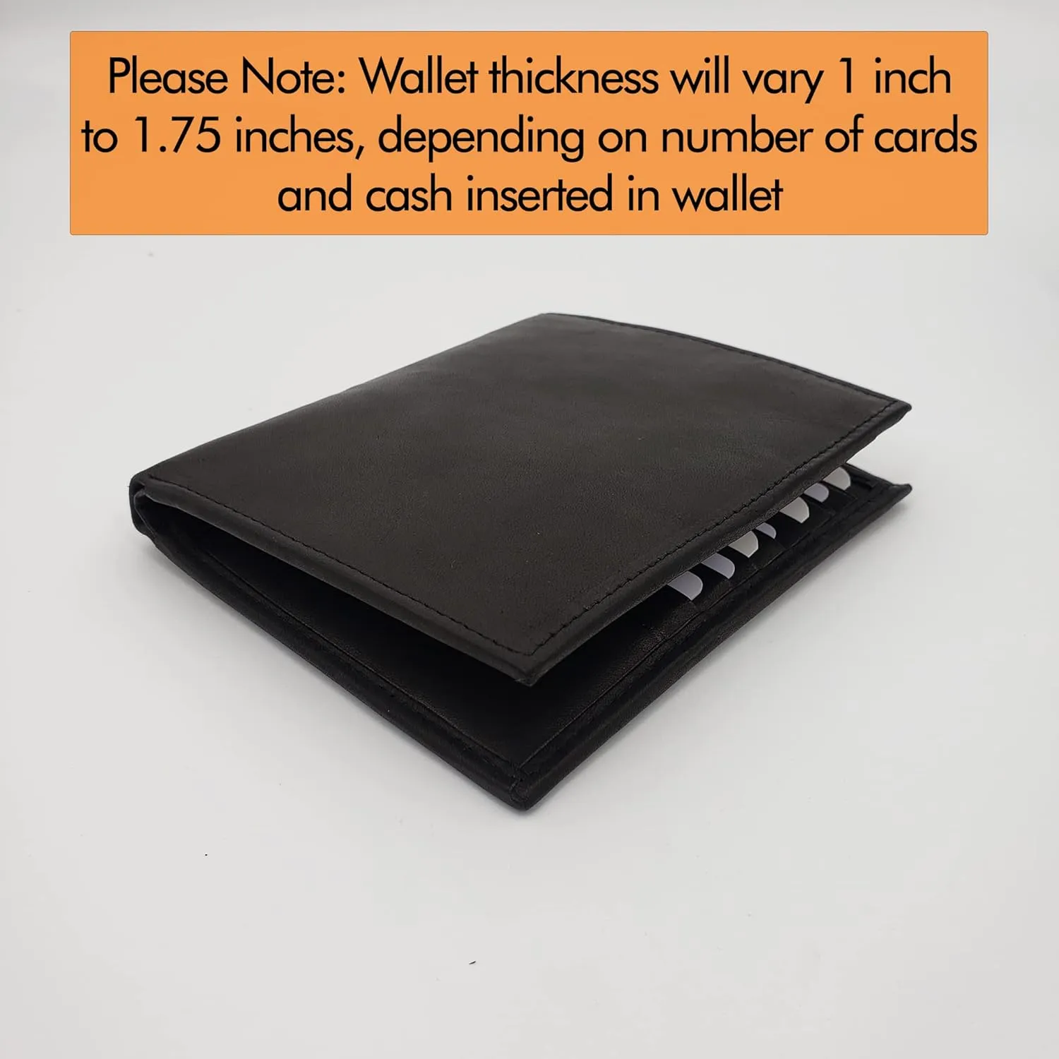 AG Wallets Men's RFID Cow Leather European Bifold Wallet Hipster 1 ID Window Bk