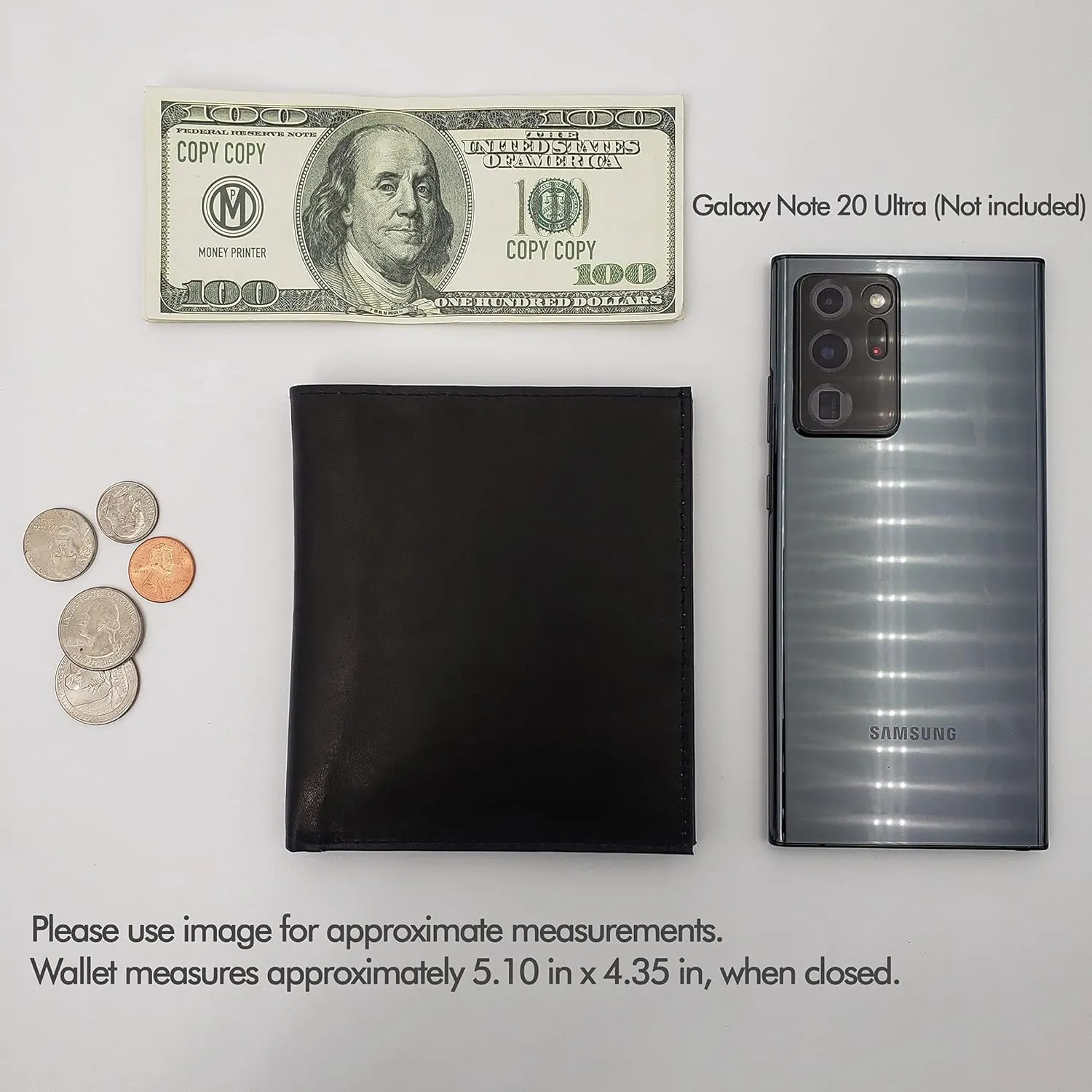 AG Wallets Men's RFID Cow Leather European Bifold Wallet Hipster 1 ID Window Bk