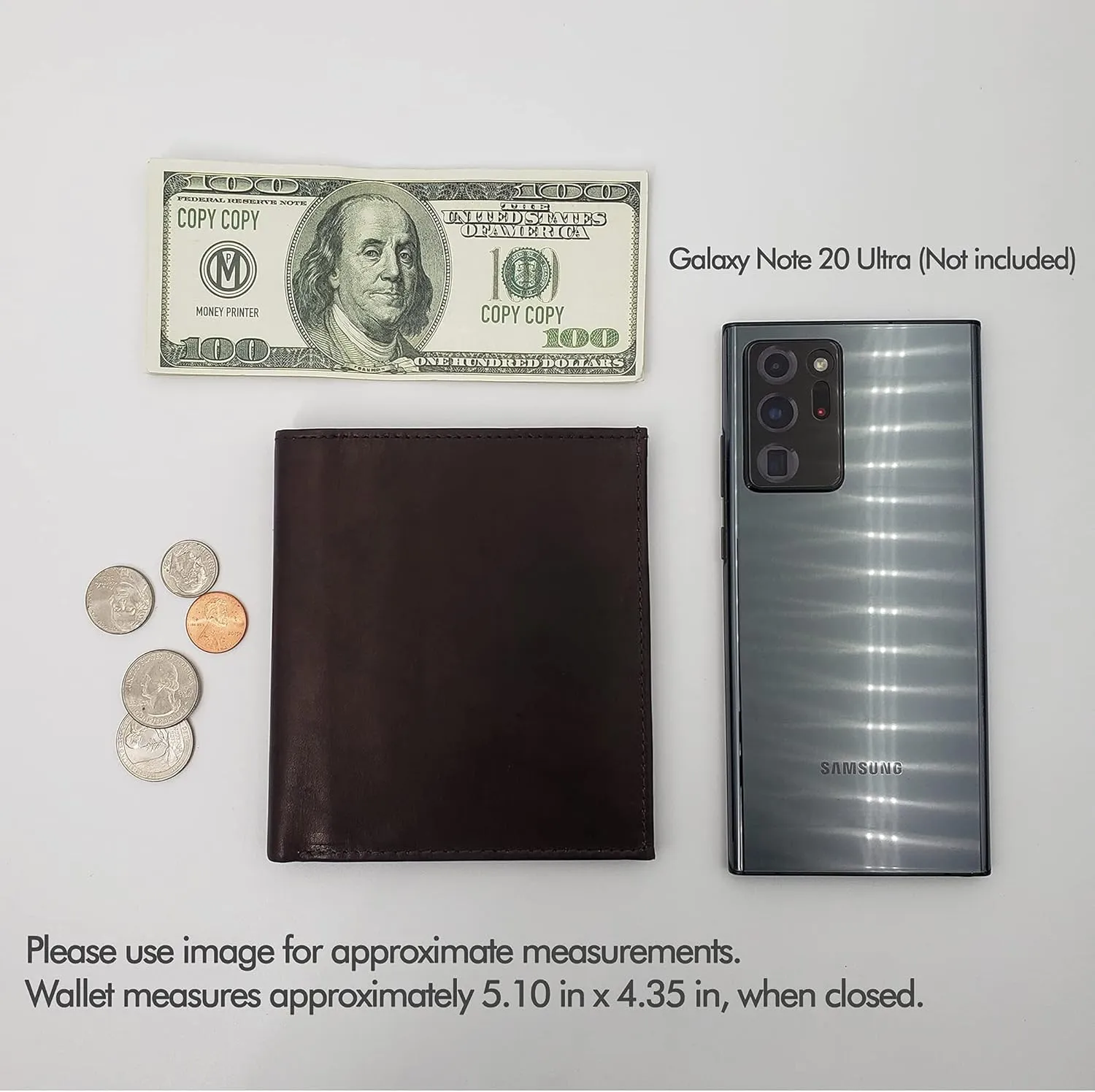 AG Wallets Men's RFID Cow Leather European Bifold Wallet Hipster ID Window Br