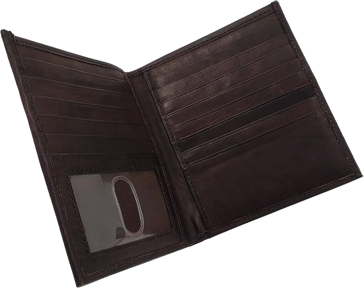 AG Wallets Men's RFID Cow Leather European Bifold Wallet Hipster ID Window Br