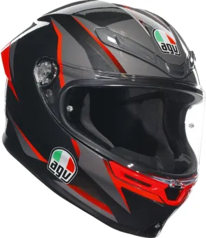 AGV K6 S Slashcut Street Helmet-Black/Grey/Red-XL