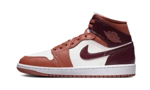 Air Jordan 1 Mid Dusty Peach Night Maroon
