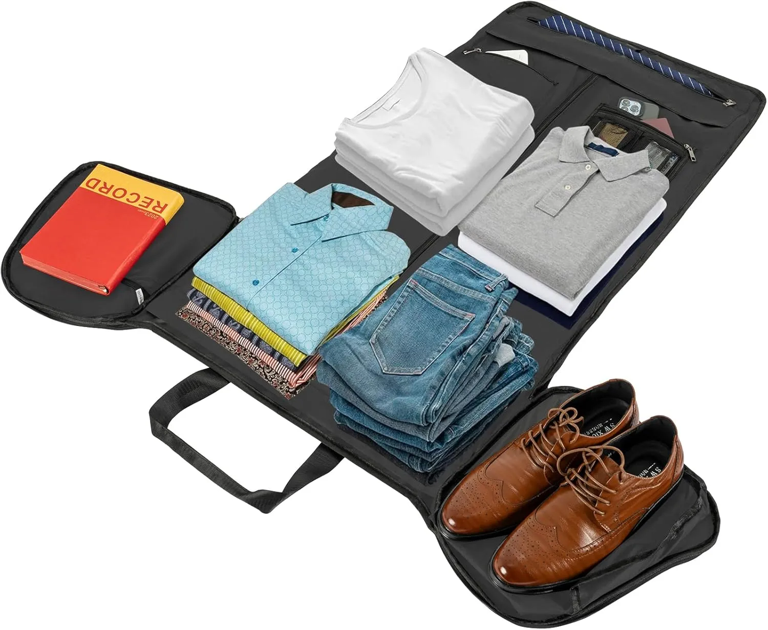 AKOZLIN Convertible Garment Bag Carry on 3 in 1 Garment Duffle Bag 51L Hanging Suit Travel Bag Dress Shoes Carrier Storage Bag For Men Women Blue