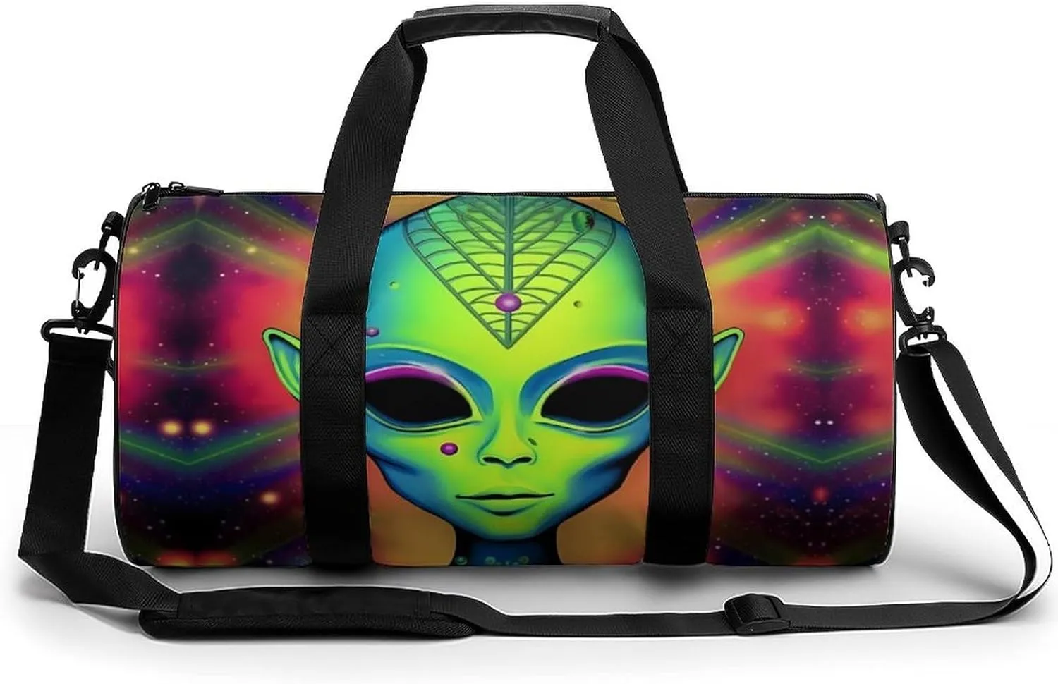 Alien Head Novelty Large Duffel Bag Lightweight Gym Bag Travel Tote Bags