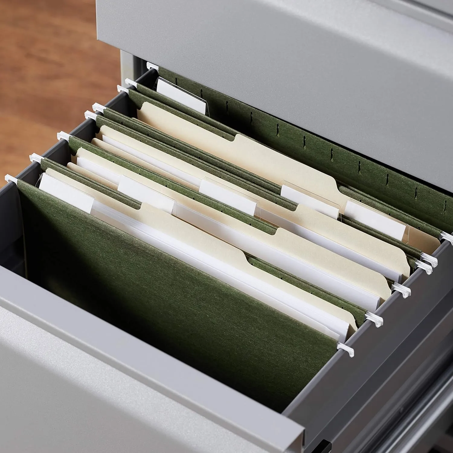 Amazon Basics Hanging Organizer File Folder, Letter Size, Green - Pack of 25